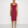 Alyona Heart Midi Dress - Jerseyjurk - Berry Wine