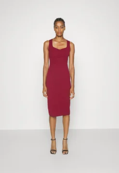 Alyona Heart Midi Dress - Jerseyjurk - Berry Wine