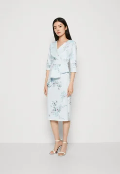 Wal G Wedding - Isabella Wrap Midi - Cocktailjurk - Light Blue