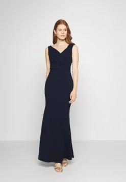 Wal G Andrew Off Shoulder Maxi Dress - Galajurk - Navy Blue