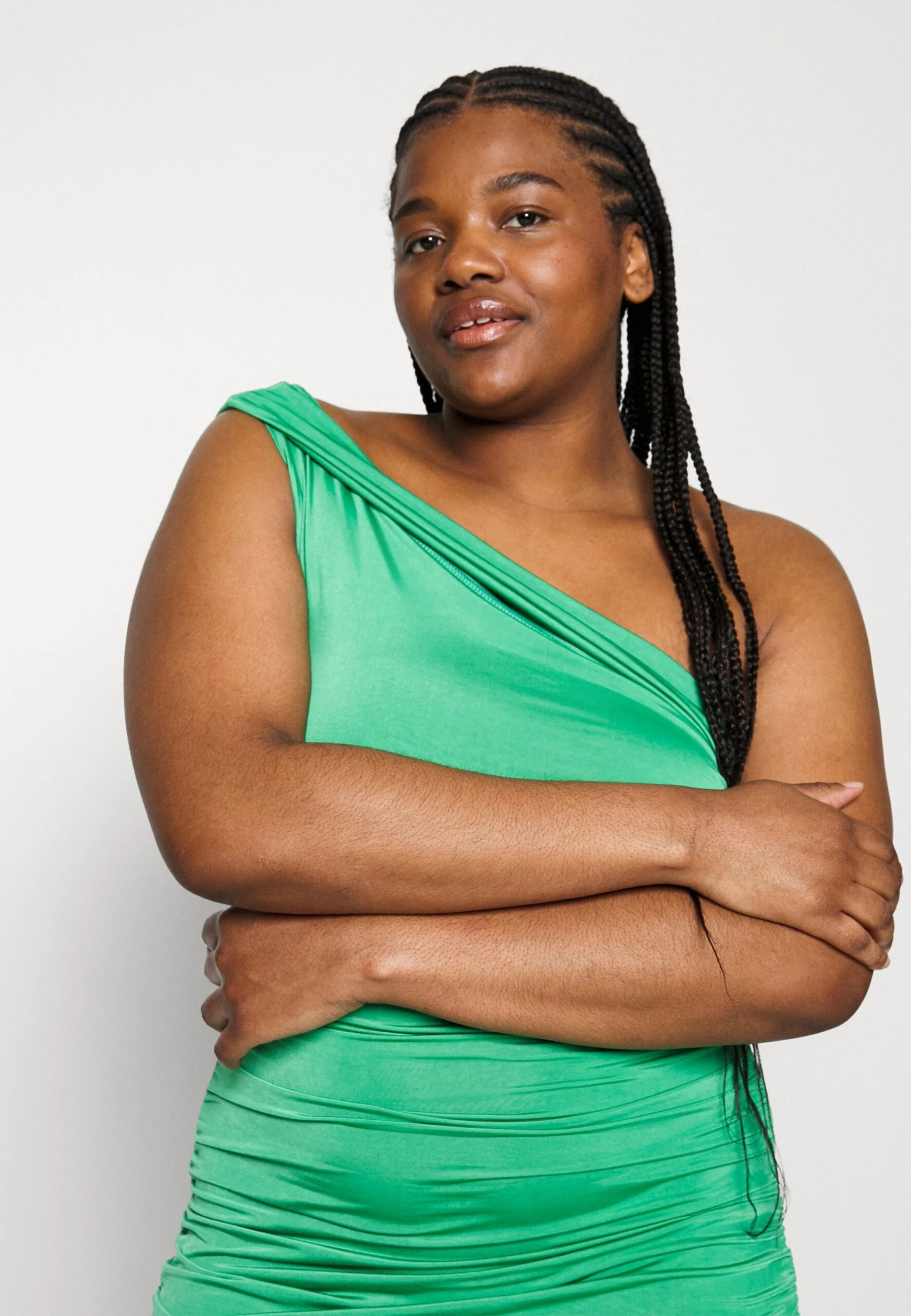 Rowan One Shoulder Midi - Etui-Jurk - Leaf Green 5 Rowan One Shoulder Midi - Etui-Jurk - Leaf Green - Afbeelding 5