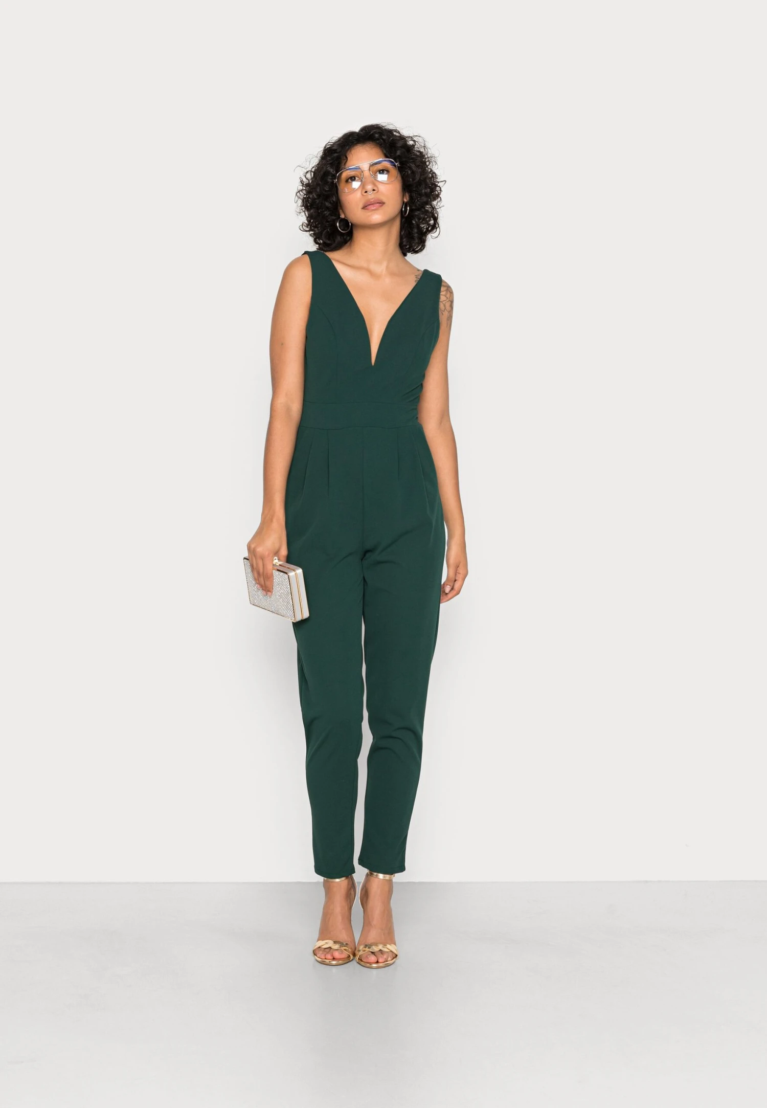 Wal G V Neck - Jumpsuit - Forest Green 2 Wal G V Neck - Jumpsuit - Forest Green - Afbeelding 2