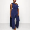 Holly Cape Sleeve - Jumpsuit - Navy Blue