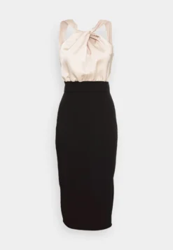 Wal G Marla Knot Halter Midi Dress - Cocktailjurk - Champagne/Black -Wal G Verkoopwinkel 14f0ab7e270e4f96b44b95d2fe5bb4f8 scaled