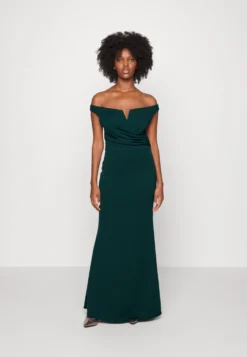 Kai Off The Shoulder Maxi Dress - Galajurk - Forest Green