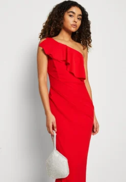 Wal G Kelly Ruffle Maxi - Jerseyjurk - Red -Wal G Verkoopwinkel 15e582e36d854545856b950f2564242c scaled