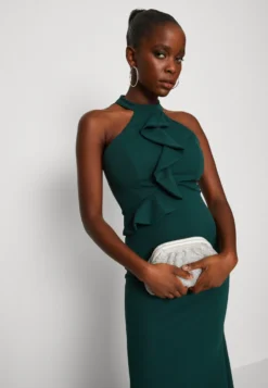 Wal G Tilly Ruffle Halter Neck Maxi Dress - Jerseyjurk - Forest Green -Wal G Verkoopwinkel 179956e9e2ee4f2b913ad3f55585877a scaled