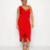 Winny Asymmetric Midi - Jerseyjurk - Red