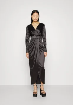 Wal G Reana Long Sleeve Midi - Cocktailjurk - Black