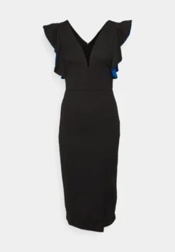 V Neck Ruffle Sleeve Midi Dress - Cocktailjurk - Black/Royal Blue -Wal G Verkoopwinkel 20d13f3316e147b892101abbc14f6e8c scaled