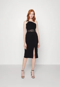 Wal G Lexi Lee One Shoulder Midi - Cocktailjurk - Black