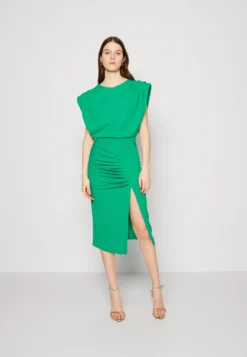 Wal G Cruise Collection Roxy Power Shoulder Midi - Cocktailjurk - Leaf Green