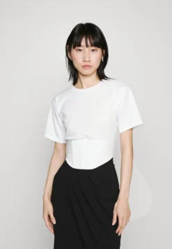 Wal G Hani Corset Top - T-Shirt Basic - White