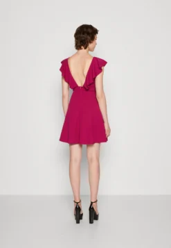 Wal G Micky Ruffle Skater - Cocktailjurk - Raspberry -Wal G Verkoopwinkel 27b47b39c8834f3287976461ac25576b scaled