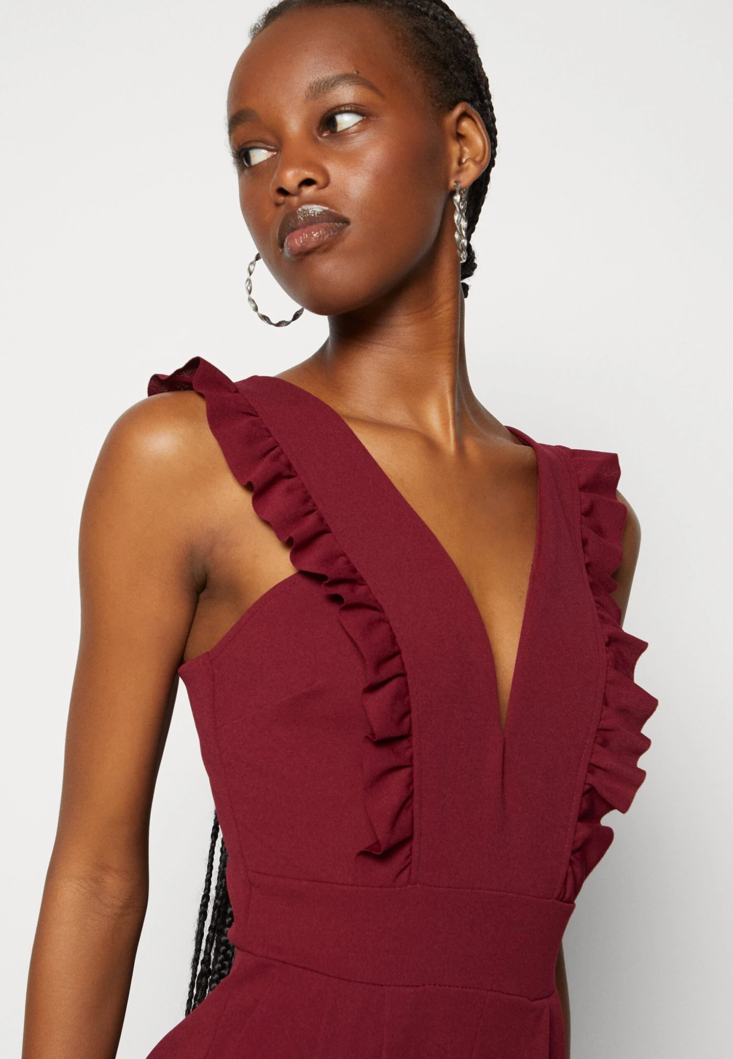 Wal G Rayna Ruffled- Jumpsuit - Berry Wine 6 Wal G Rayna Ruffled- Jumpsuit - Berry Wine - Afbeelding 6