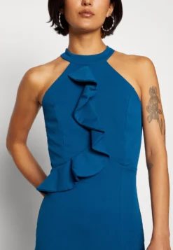 Wal G Sasha Frill Neck Midi Dress - Jerseyjurk - Dark Teal Blue -Wal G Verkoopwinkel 2d6eb88c66314f5dbf0461ae2abb44be scaled