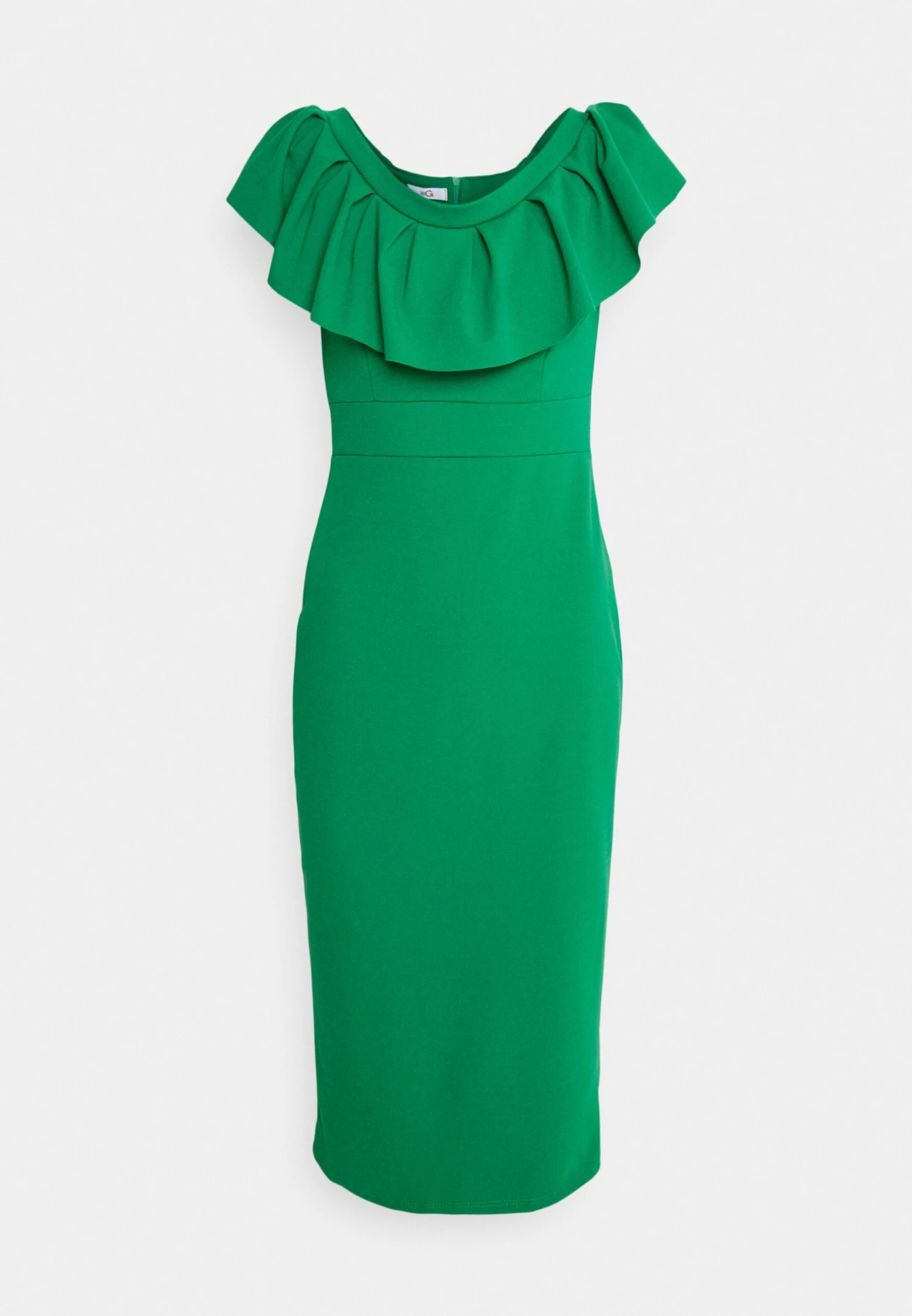 Wal G Himani Frill Neck Midi Dress - Jerseyjurk - Leaf Green 5 Wal G Himani Frill Neck Midi Dress - Jerseyjurk - Leaf Green - Afbeelding 5