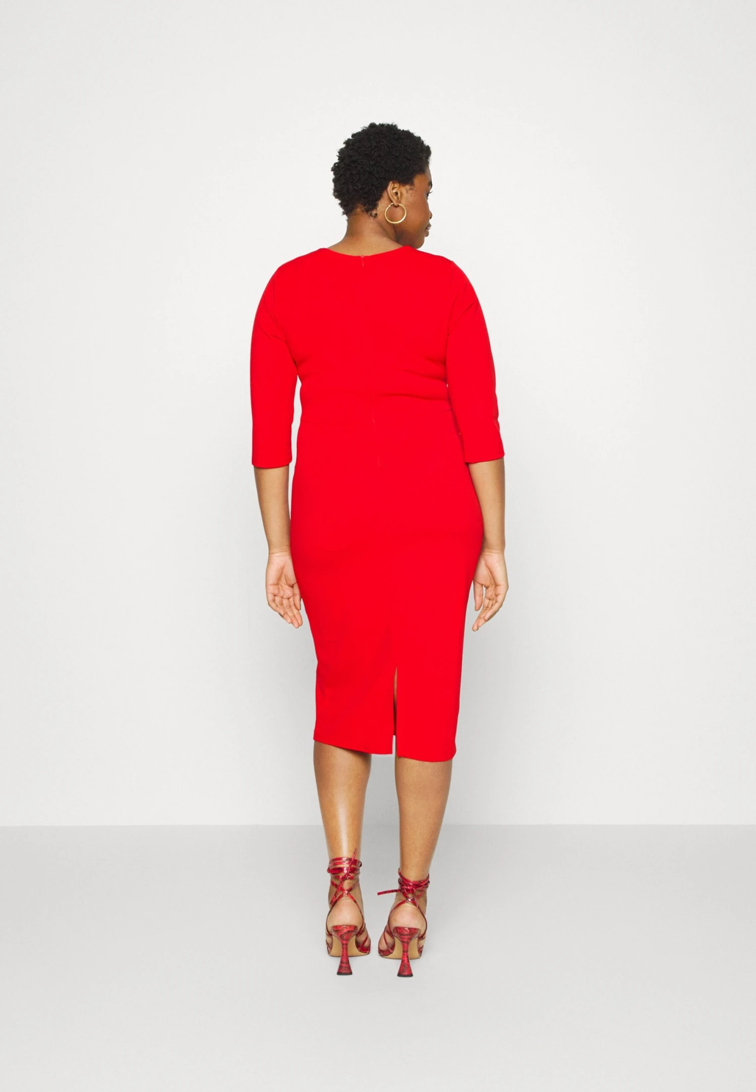 Hossy V Neck Midi - Cocktailjurk - Red 3 Hossy V Neck Midi - Cocktailjurk - Red - Afbeelding 3