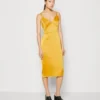 Wal G Ray Strappy Midi - Cocktailjurk - Yellow