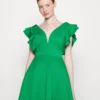 Wal G Haily Ruffle Skater - Cocktailjurk - Leaf Green