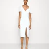 Lembera Sleeve Midi Dress - Etui-Jurk - White