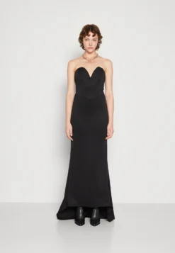 Wal G Maddy V Neck Maxi - Jerseyjurk - Black