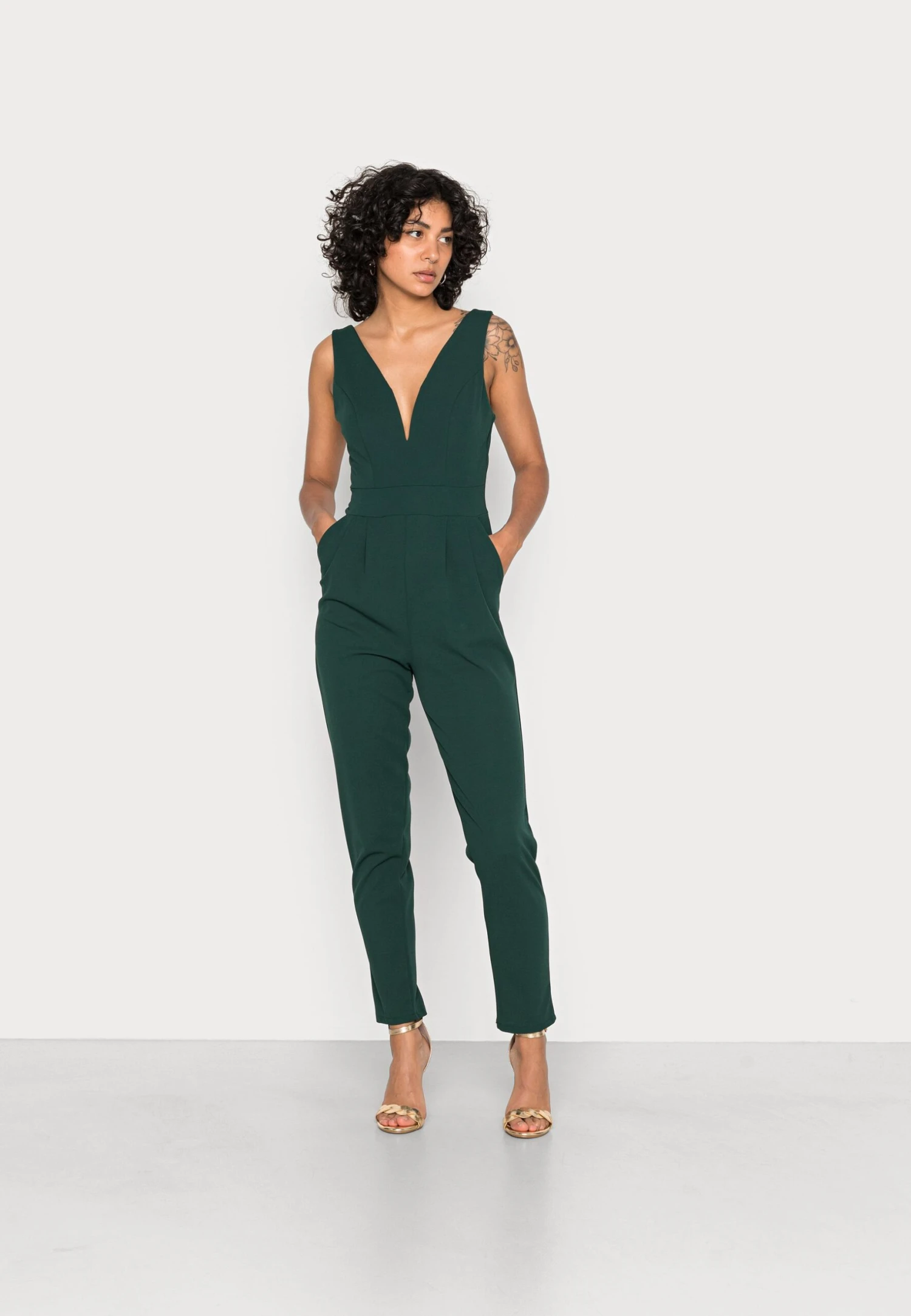 Wal G V Neck - Jumpsuit - Forest Green 1 Wal G V Neck - Jumpsuit - Forest Green