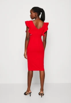 Wal G V Neck Ruffle Sleeve Midi Dress - Jerseyjurk - Red/Fushia -Wal G Verkoopwinkel 42818d2afbc6404dae02c557ea3d45b7 scaled