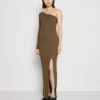 Wal G Party Ash One Shoulder Maxi - Jerseyjurk - Khaki Green