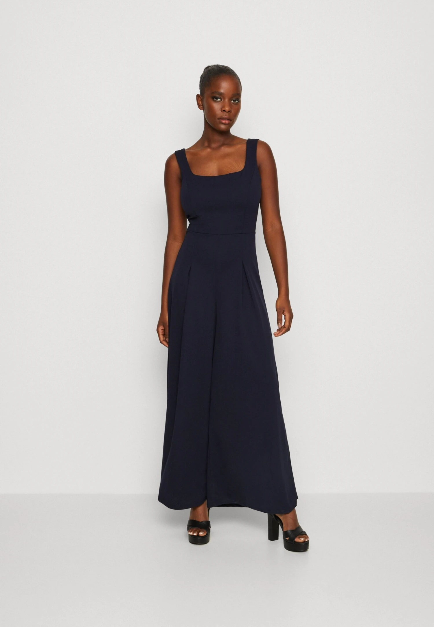 Wal G Rian Wide Leg Pleat - Jumpsuit - Navy Blue 1 Wal G Rian Wide Leg Pleat - Jumpsuit - Navy Blue