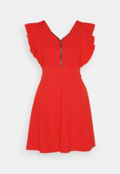 Wal G Danya Ruffle Sleeve Zip Skater Dress - Jerseyjurk - Red -Wal G Verkoopwinkel 4ab8f7193b754078b58e24e2514a64eb scaled