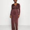 Curve Cece- Jumpsuit - Chocolate Brown