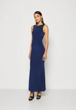Wal G Becky Open Back Maxi - Jerseyjurk - Navy Blue