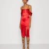 Wal G Gina Ruffle Midi - Cocktailjurk - Red