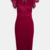 Double Frill Dress - Cocktailjurk - Wine