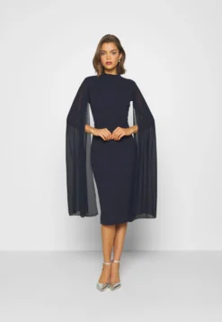 Wal G Cape Sleeve Dress - Cocktailjurk - Navy Blue