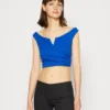 Wal G Valentines Heart Crop - Top - Electric Blue