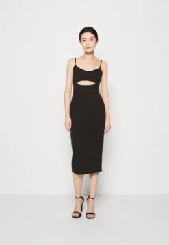 Wal G Kate Cut Out Midi - Jerseyjurk - Black