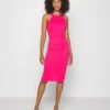 Wal G Jimmy Midi Dress - Jerseyjurk - Dark Fushia