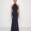Halter Neck Maxi Dress - Cocktailjurk - Navy Blue