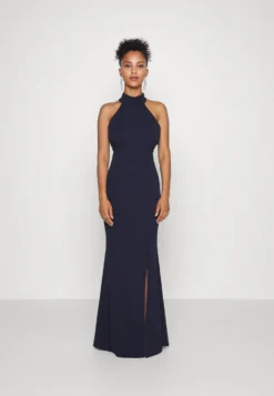 Halter Neck Maxi Dress - Cocktailjurk - Navy Blue