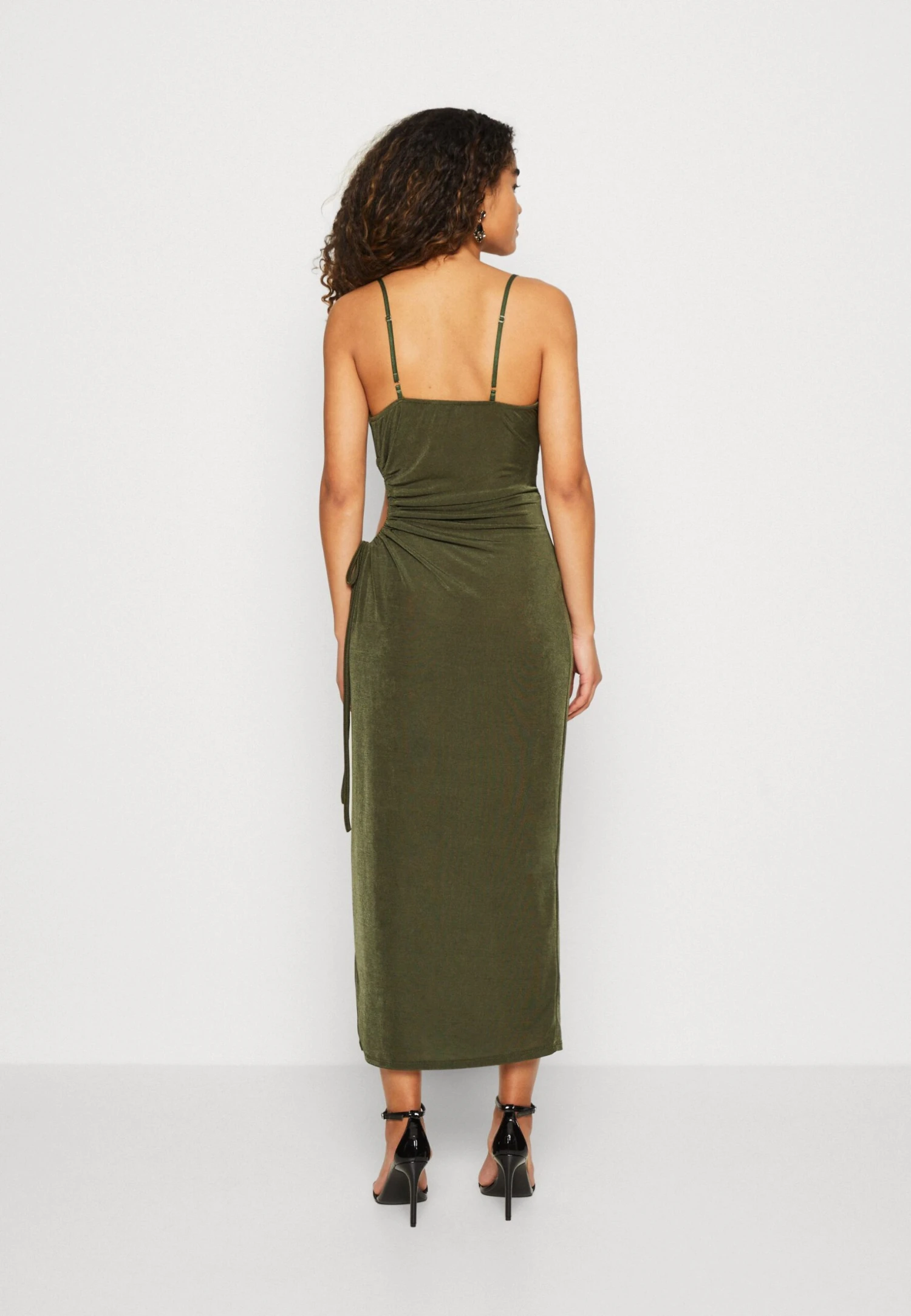 Wal G Grace Cut Out Midi - Jerseyjurk - Olive Green 3 Wal G Grace Cut Out Midi - Jerseyjurk - Olive Green - Afbeelding 3