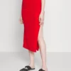 Wal G Reilly Rouched Midi Skirt - Kokerrok - Red