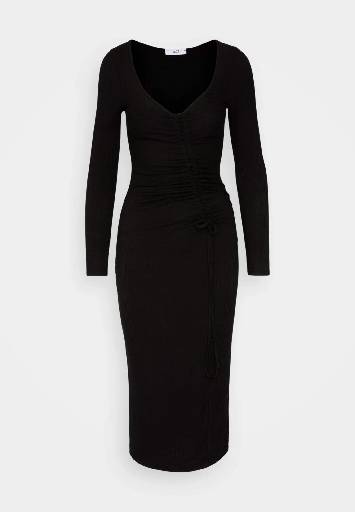 Wal G Del Gathered Midi - Jerseyjurk - Black 5 Wal G Del Gathered Midi - Jerseyjurk - Black - Afbeelding 5