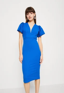 Wal G Antalya Ruffle Midi - Cocktailjurk - Electric Blue -Wal G Verkoopwinkel 6fa91054d3804ba9832e39423a216bf4 scaled
