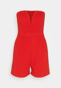 Wal G Christa V Neck Playsuit - Jumpsuit - Red -Wal G Verkoopwinkel 77facf82b486485f87eca45bee580a10 scaled