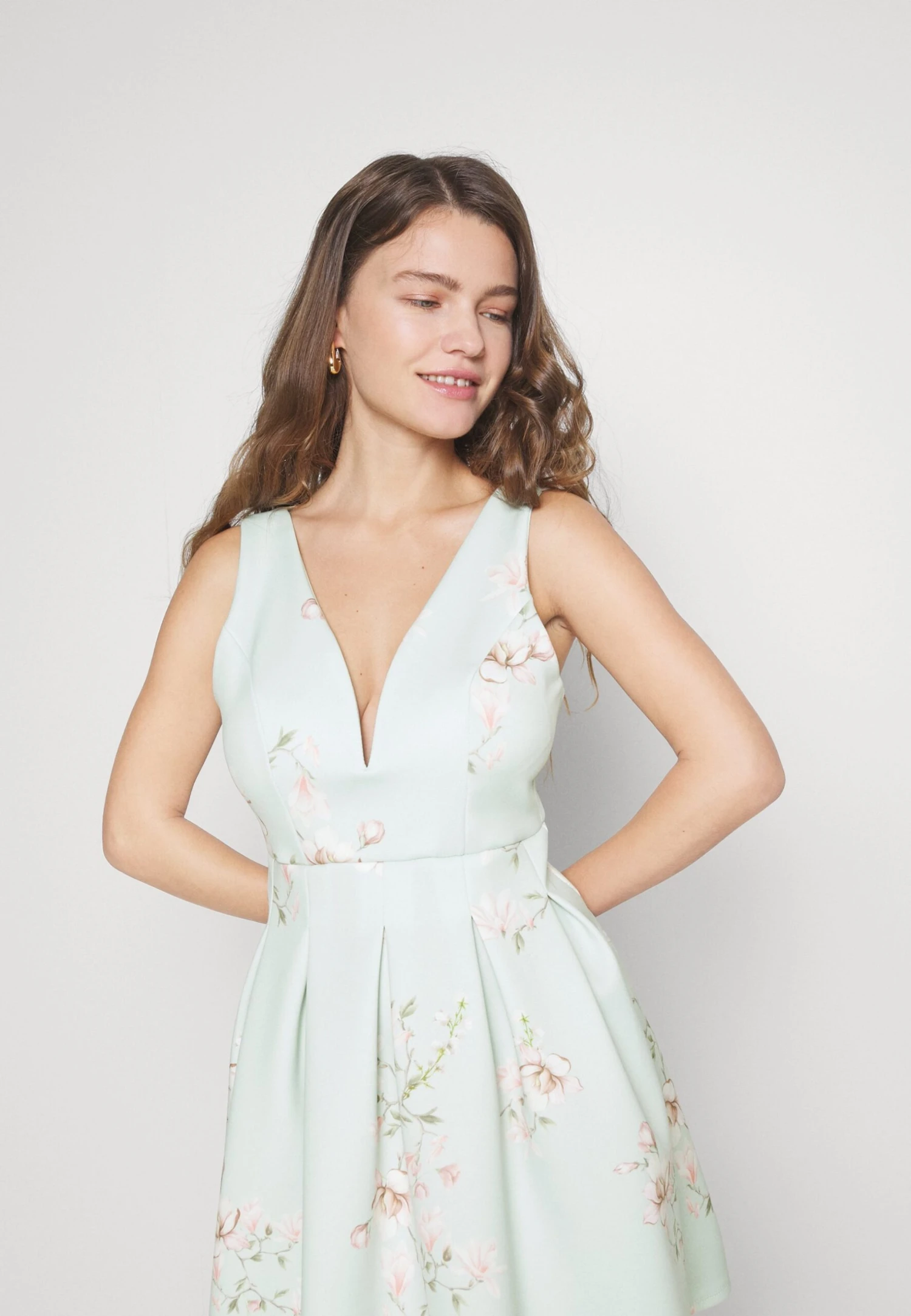 Wedding V Neck Print Skater - Cocktailjurk - Hellgrün 5 Wedding V Neck Print Skater - Cocktailjurk - Hellgrün - Afbeelding 5