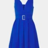 Debbie Buckle Skater Dress - Cocktailjurk - Electric Blue
