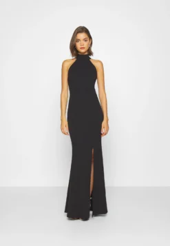 Wal G Sara Halter Neck Maxi Dress - Galajurk - Black