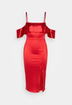 Wal G Gina Ruffle Midi - Cocktailjurk - Red -Wal G Verkoopwinkel 8ae0a0e4355d4039a0353dd7f244ca66 scaled